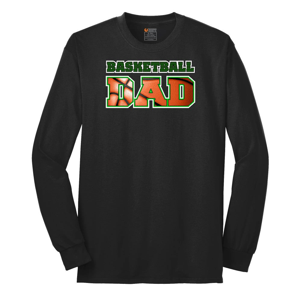 Basketball Dad Long Sleeve Tee - Jet Black