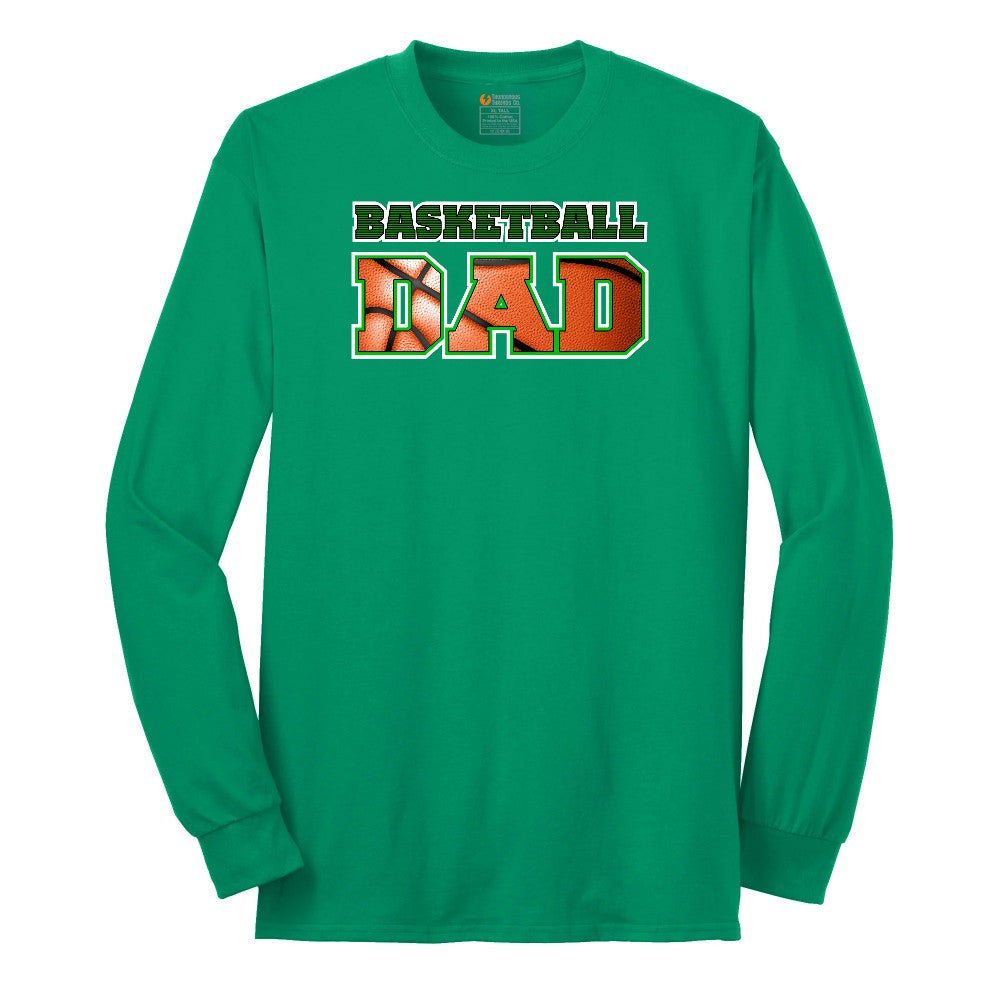 Basketball Dad Long Sleeve Tee - Kelly Green