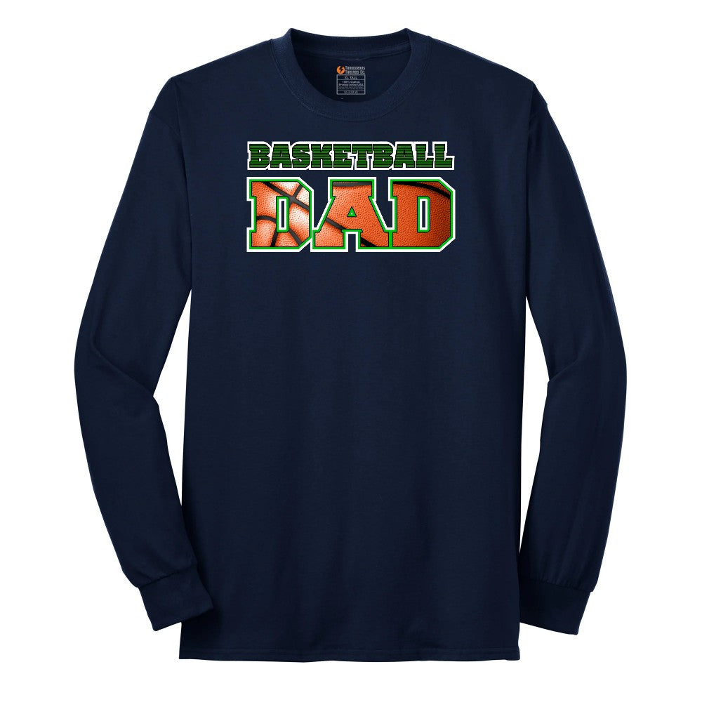 Basketball Dad Long Sleeve Tee - Navy