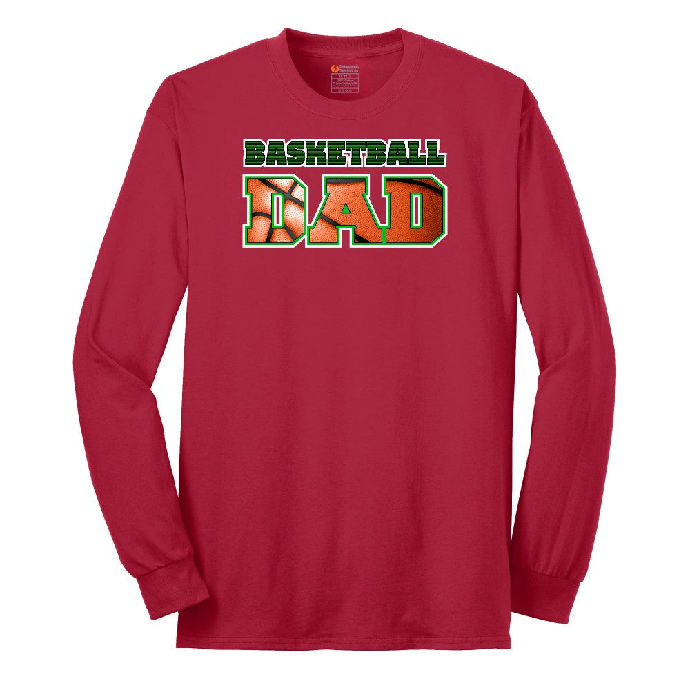 Basketball Dad Long Sleeve Tee - Red