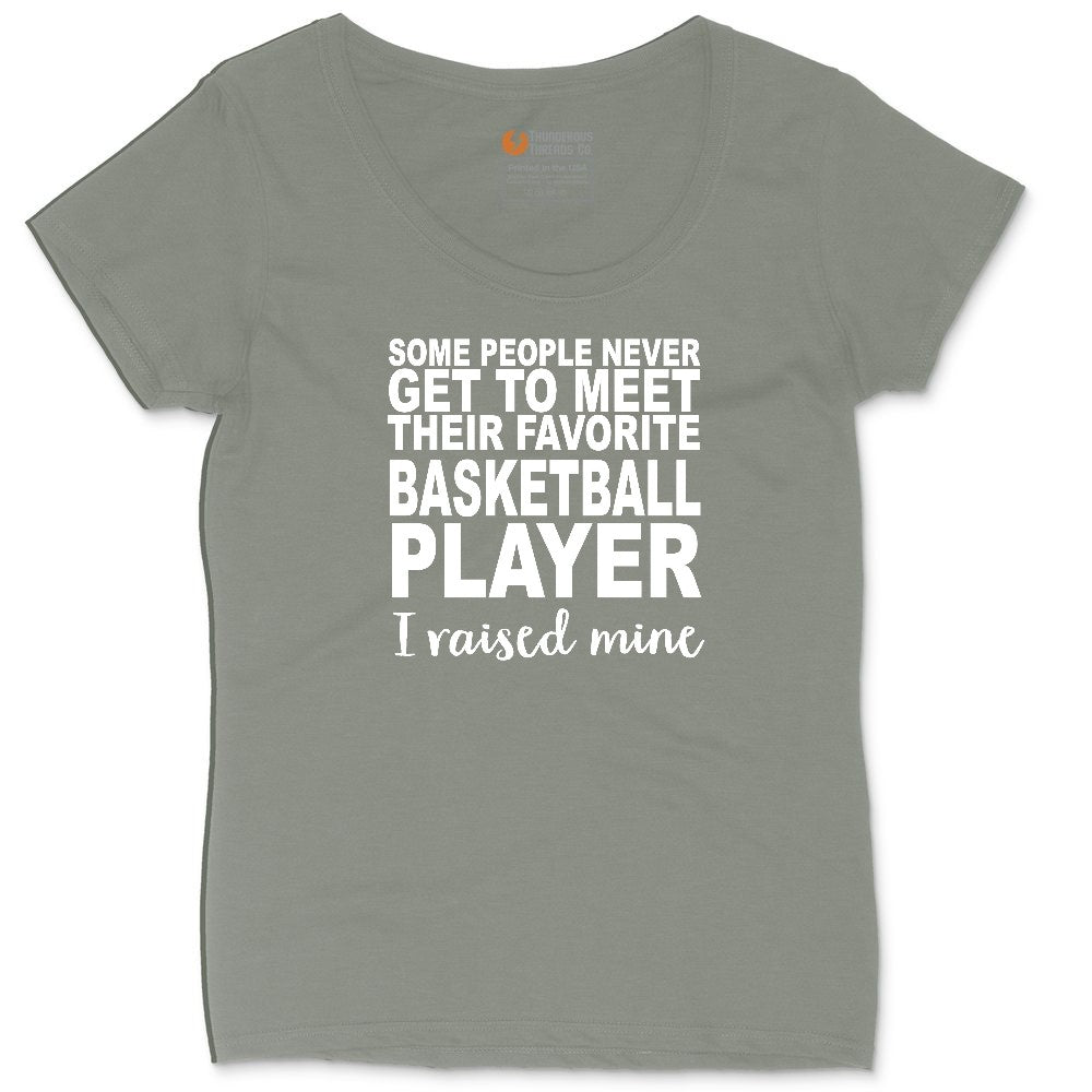Basketball Player I Raised Mine Ladies Curvy Tee - Bamboo Blackout