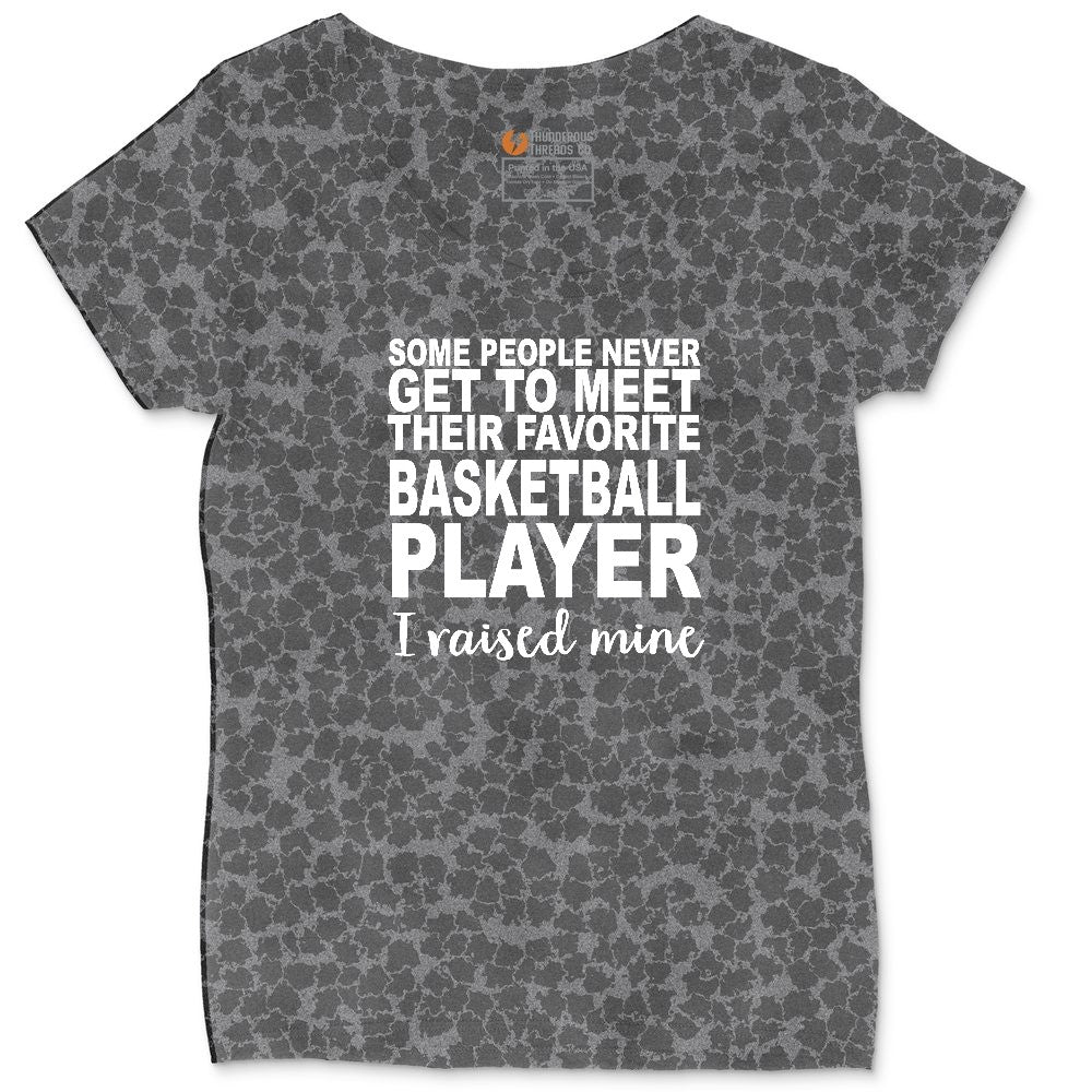 Basketball Player I Raised Mine Ladies Curvy Tee - Black Leopard