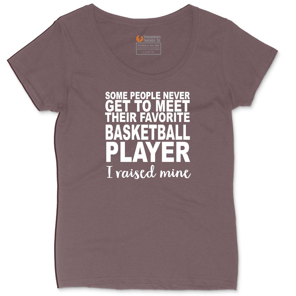 Basketball Player I Raised Mine Ladies Curvy Tee - Sangria Blackout