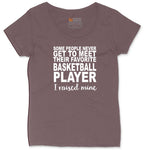 Basketball Player I Raised Mine Ladies Curvy Tee - Sangria Blackout