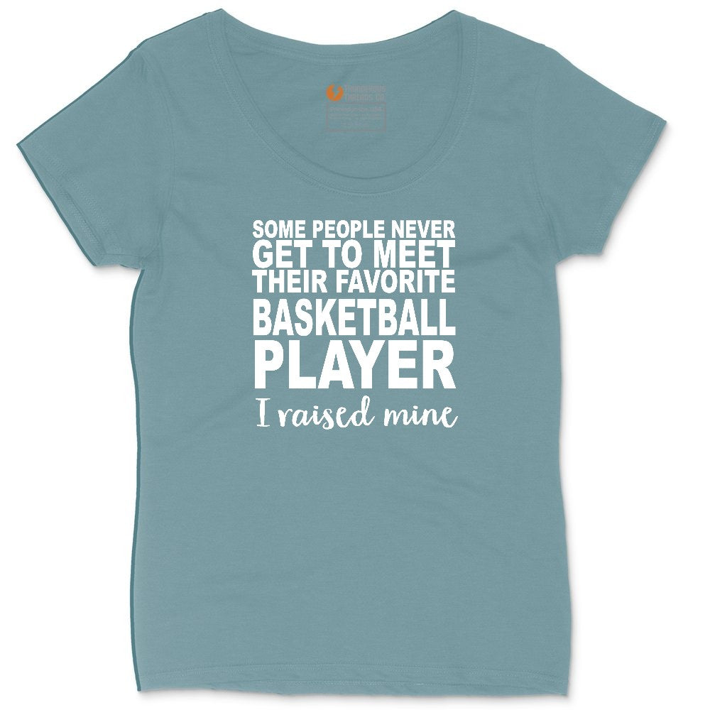 Basketball Player I Raised Mine Ladies Curvy Tee - Surf Blackout