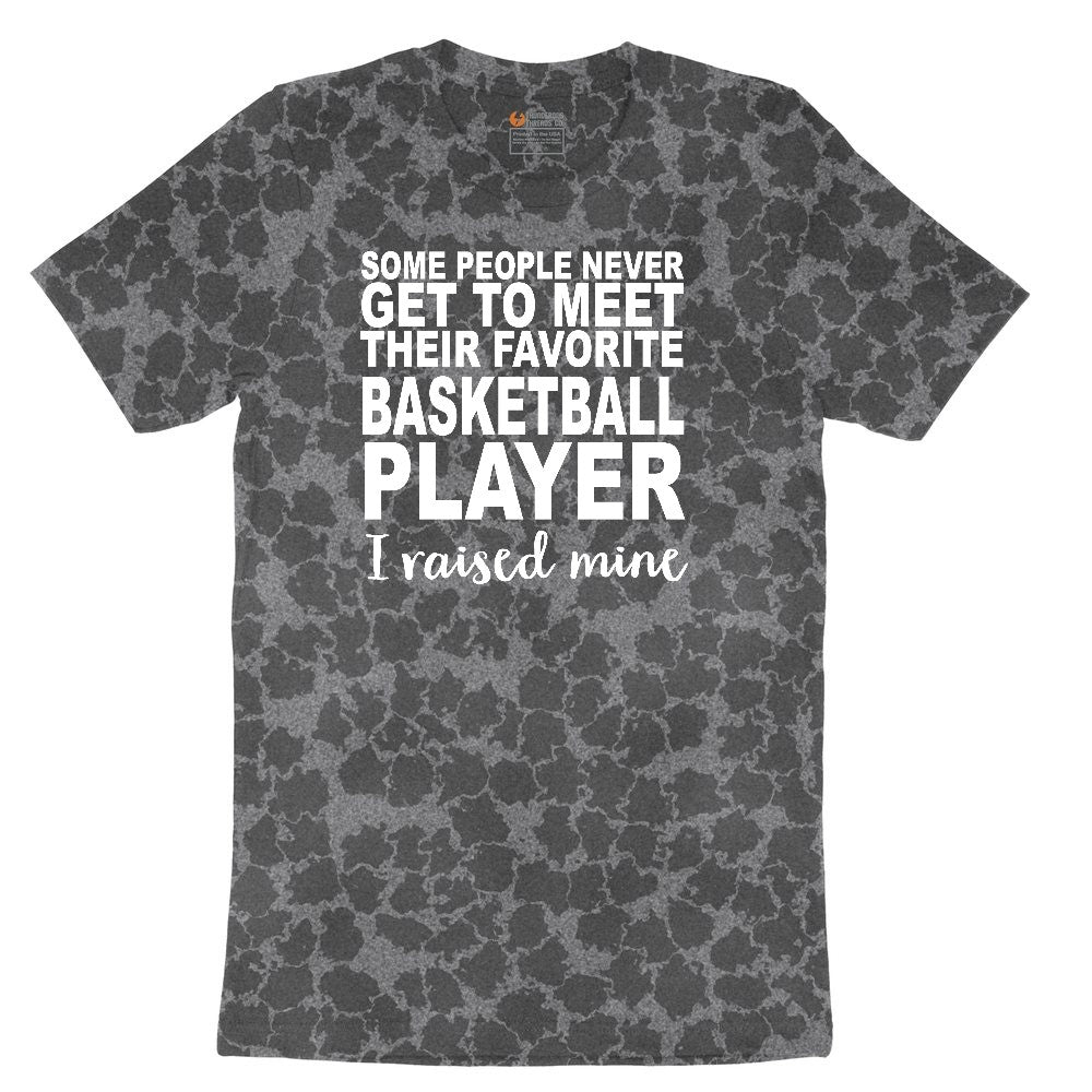 Basketball Player I Raised Mine Ladies Short Sleeve Tee - Black Leopard