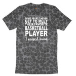 Basketball Player I Raised Mine Ladies Short Sleeve Tee - Black Leopard
