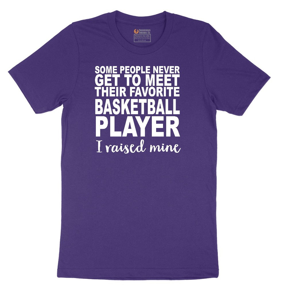 Basketball Player I Raised Mine Short Sleeve Tee - Team Purple