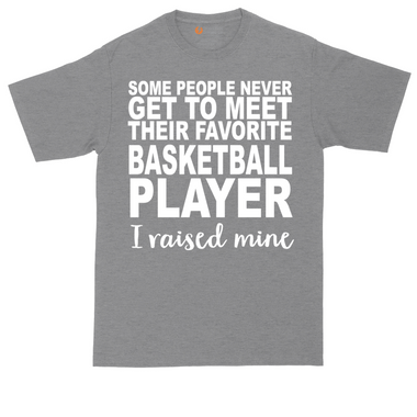 Basketball Player I Raised Mine tall t-shirt for men in Dark Heather Grey