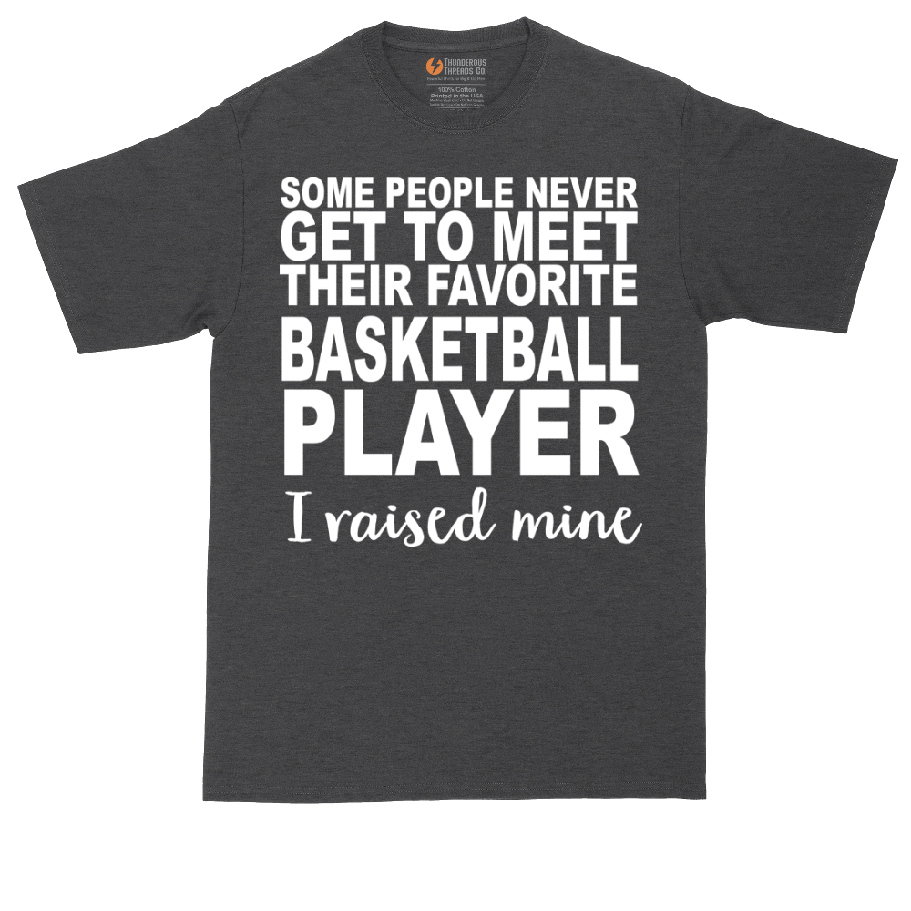 Basketball Player I Raised Mine tall t-shirt for men in Dark Heather Grey