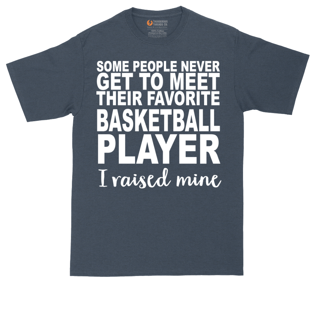 Basketball Player I Raised Mine tall t-shirt for men in Heather Navy