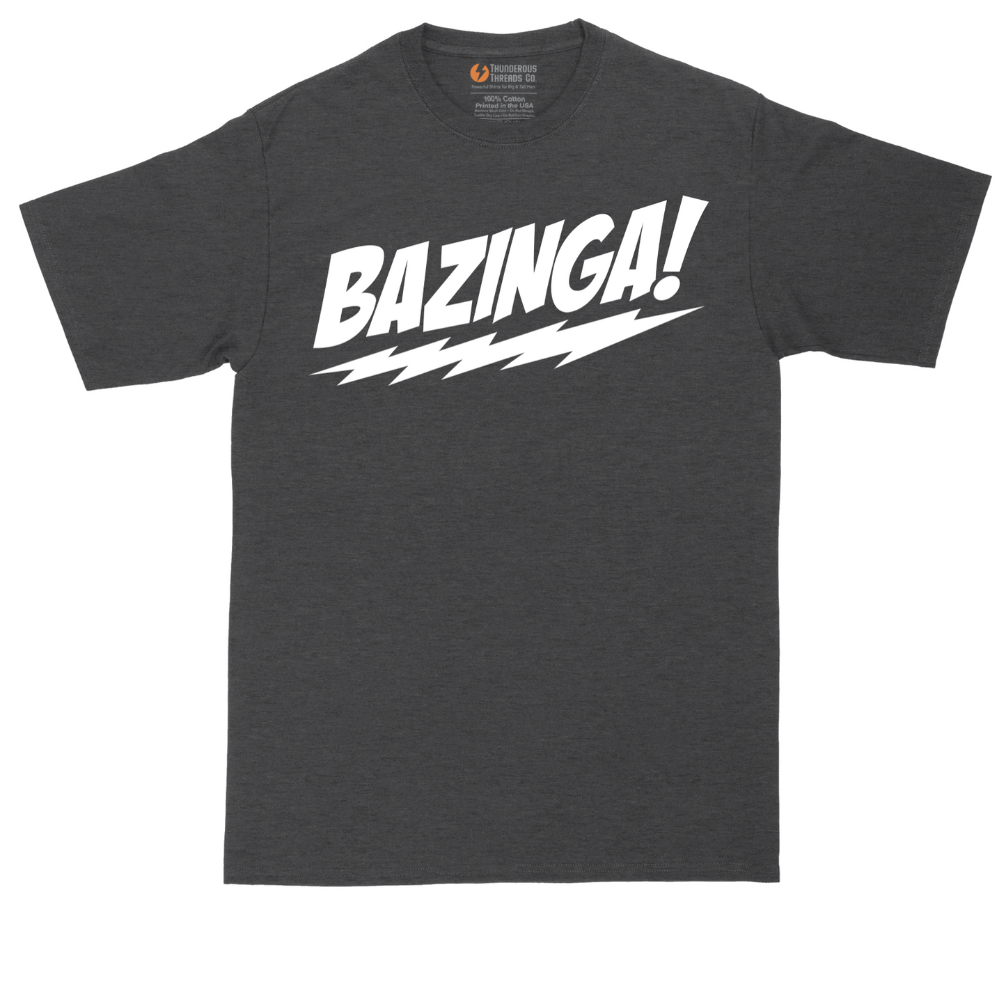 Bazinga tall t-shirt for men in Dark Heather Grey