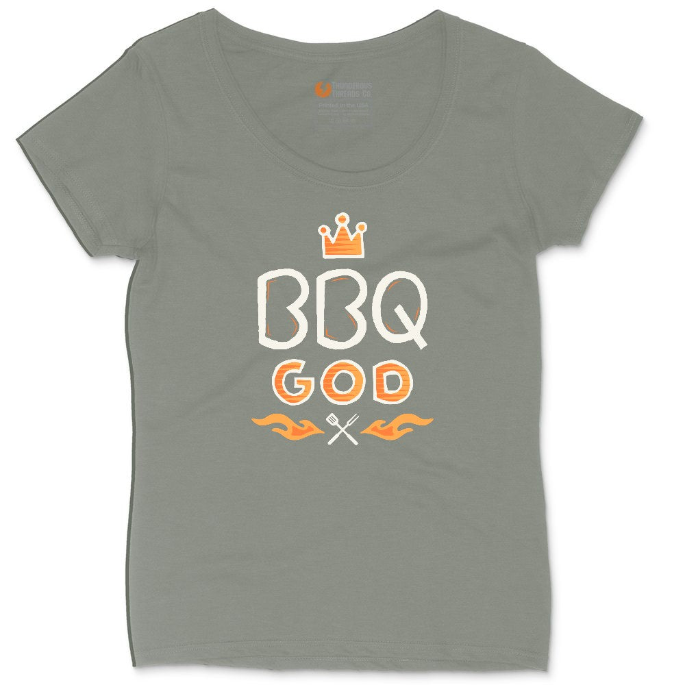 BBQ God Ladies Curvy Tee - Bamboo Blackout