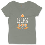 BBQ God Ladies Curvy Tee - Bamboo Blackout