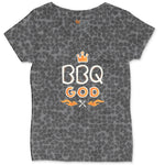 BBQ God Ladies Curvy Tee - Black Leopard