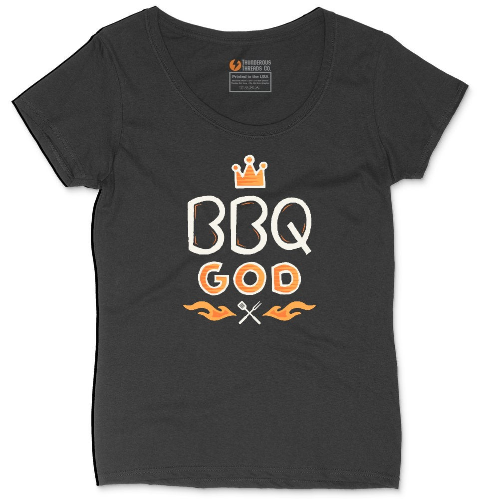 BBQ God Ladies Curvy Tee - Black