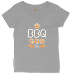 BBQ God Ladies Curvy Tee - Granite Heather