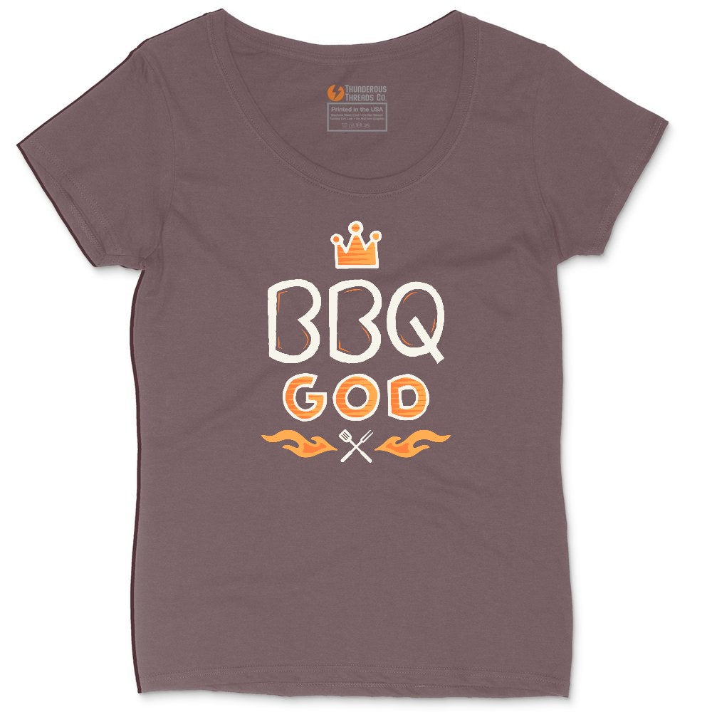 BBQ God Ladies Curvy Tee - Sangria Blackout