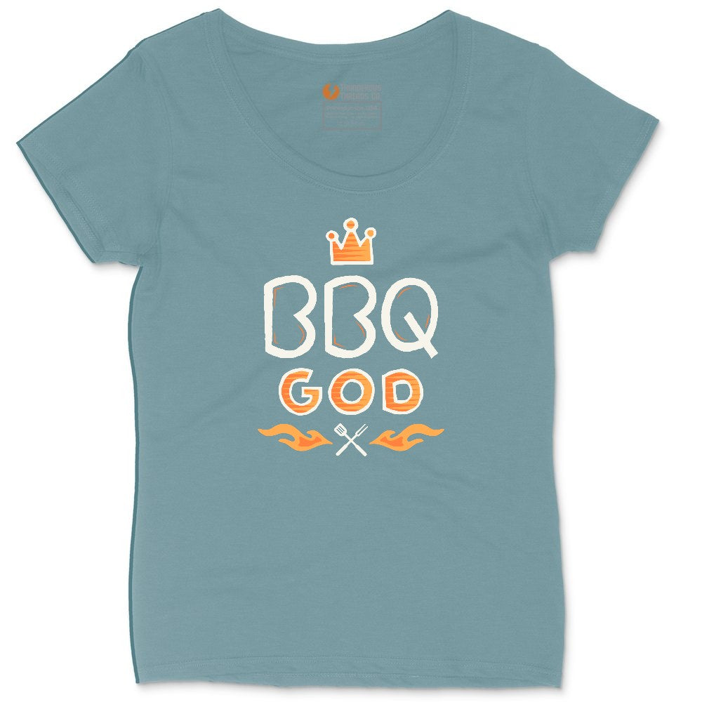 BBQ God Ladies Curvy Tee - Surf Blackout