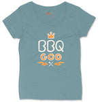 BBQ God Ladies Curvy Tee - Surf Blackout