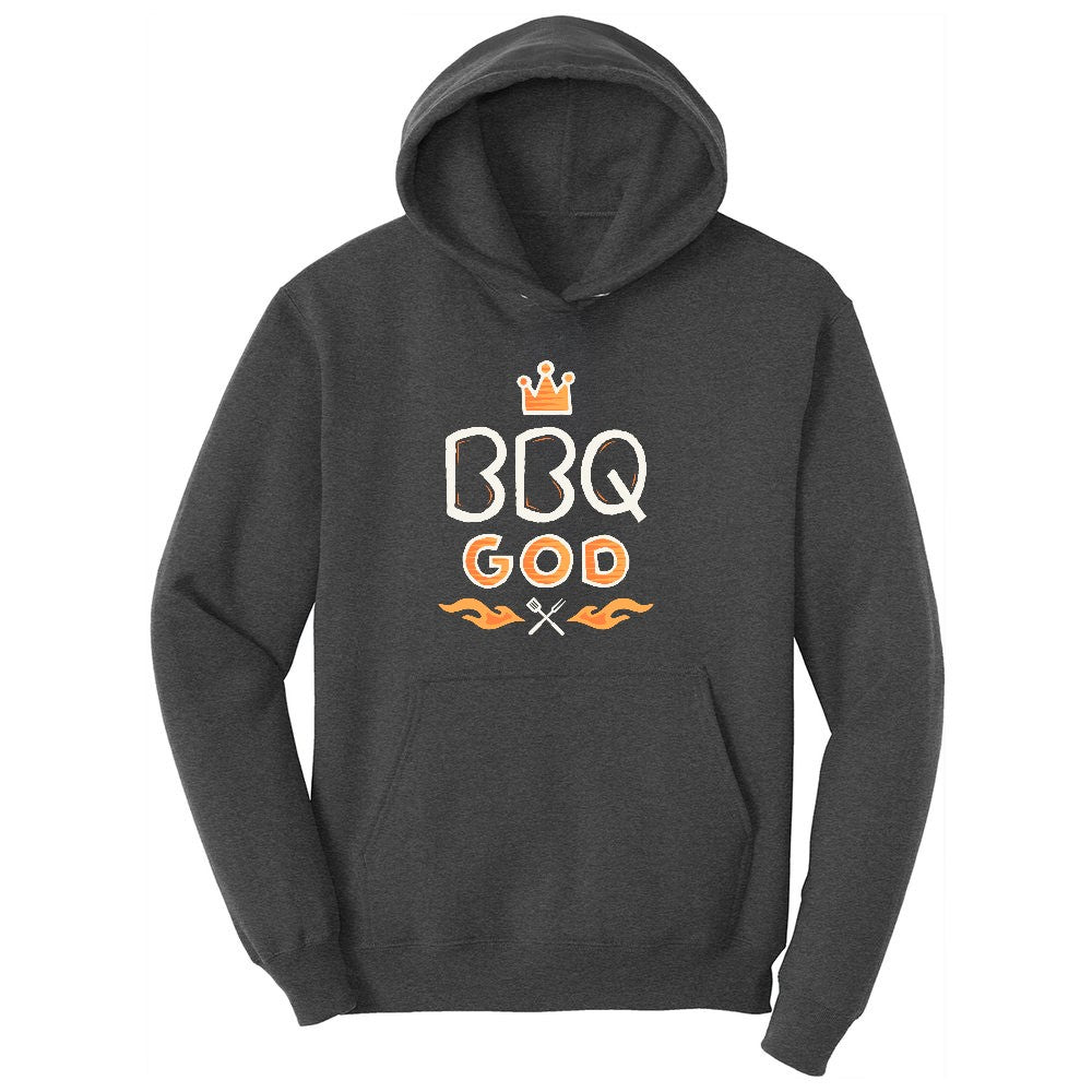 BBQ God Ladies Hoodie - Dark Heather Grey