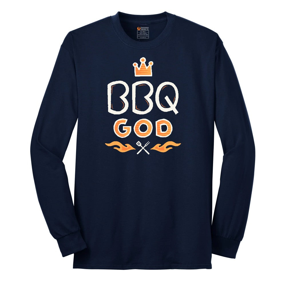 BBQ God Long Sleeve Tee - Navy