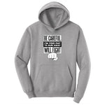 Be Careful I'm Too Fat to Run Away Ladies Hoodie - Athletic Heather