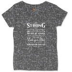 Be Strong Ladies Curvy Tee - Black Leopard