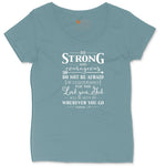 Be Strong Ladies Curvy Tee - Surf Blackout