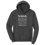 Be Strong Ladies Hoodie - Dark Heather Grey