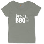 Beer and BBQ Ladies Curvy Tee - Bamboo Blackout
