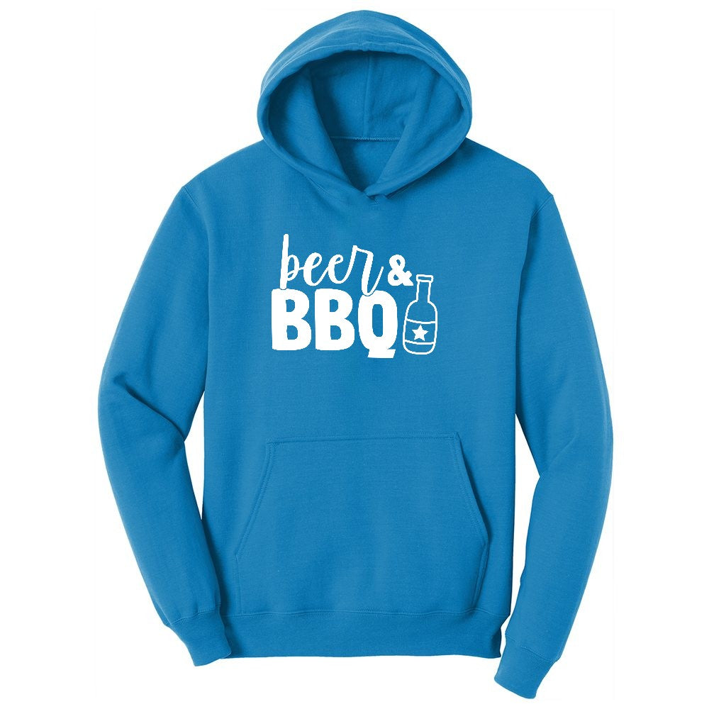 Beer and BBQ Ladies Hoodie - Sapphire