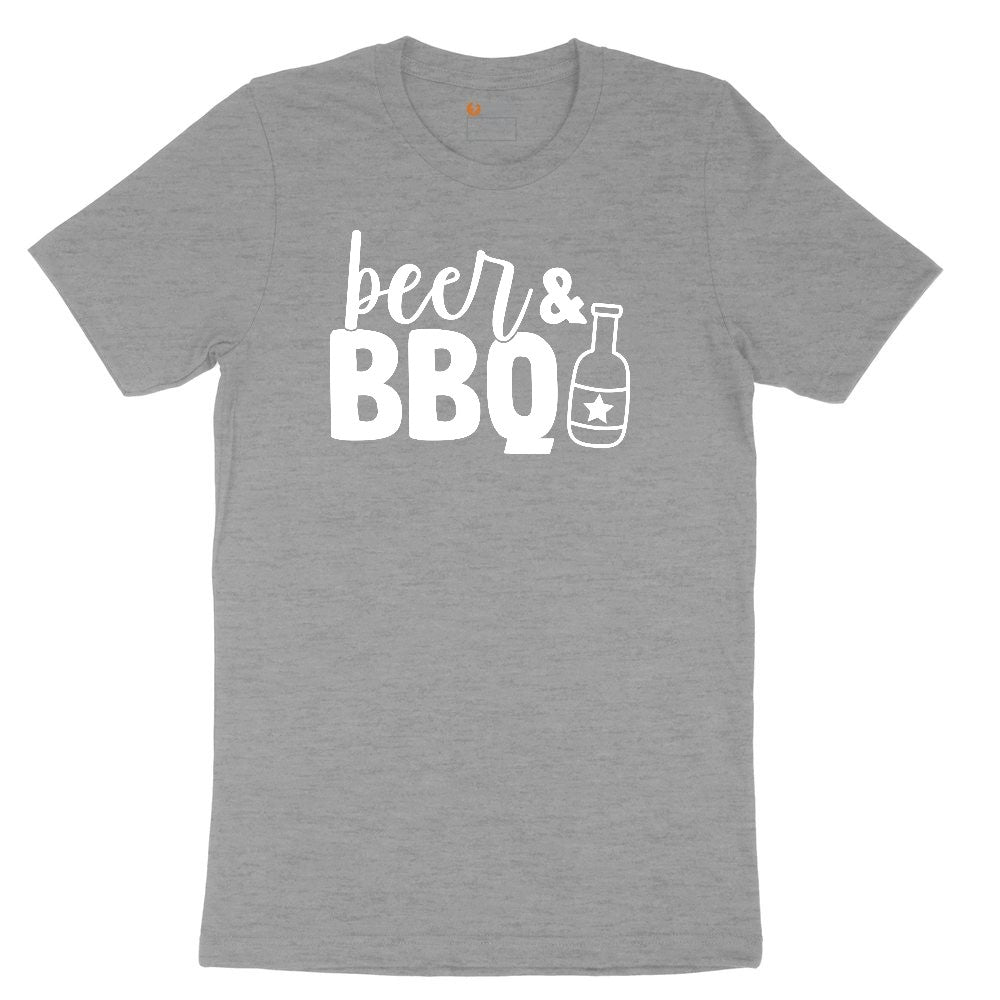 Beer and BBQ Ladies Short Sleeve Tee - Granite Heather