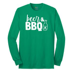 Beer and BBQ Long Sleeve Tee - Kelly Green