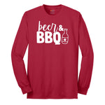 Beer and BBQ Long Sleeve Tee - Red