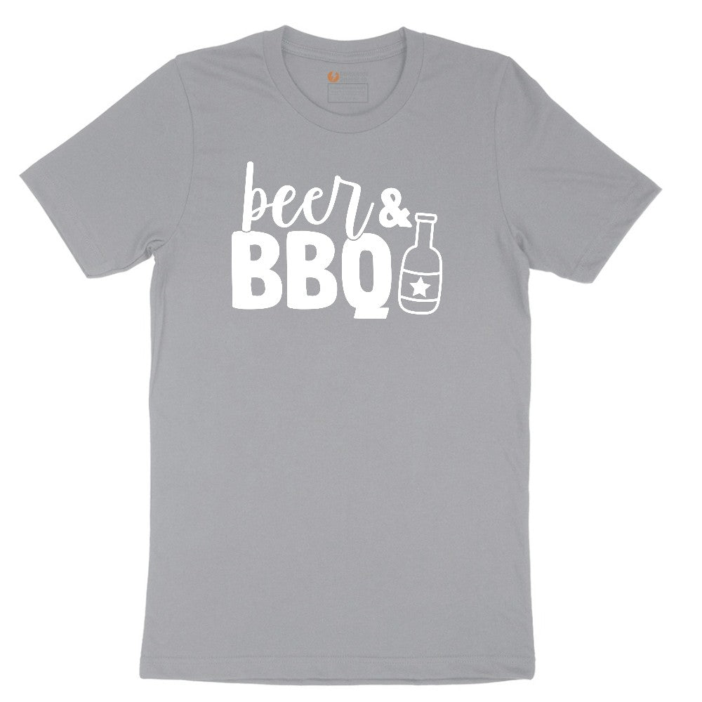 Beer and BBQ Short Sleeve Tee - Athletic Heather Grey