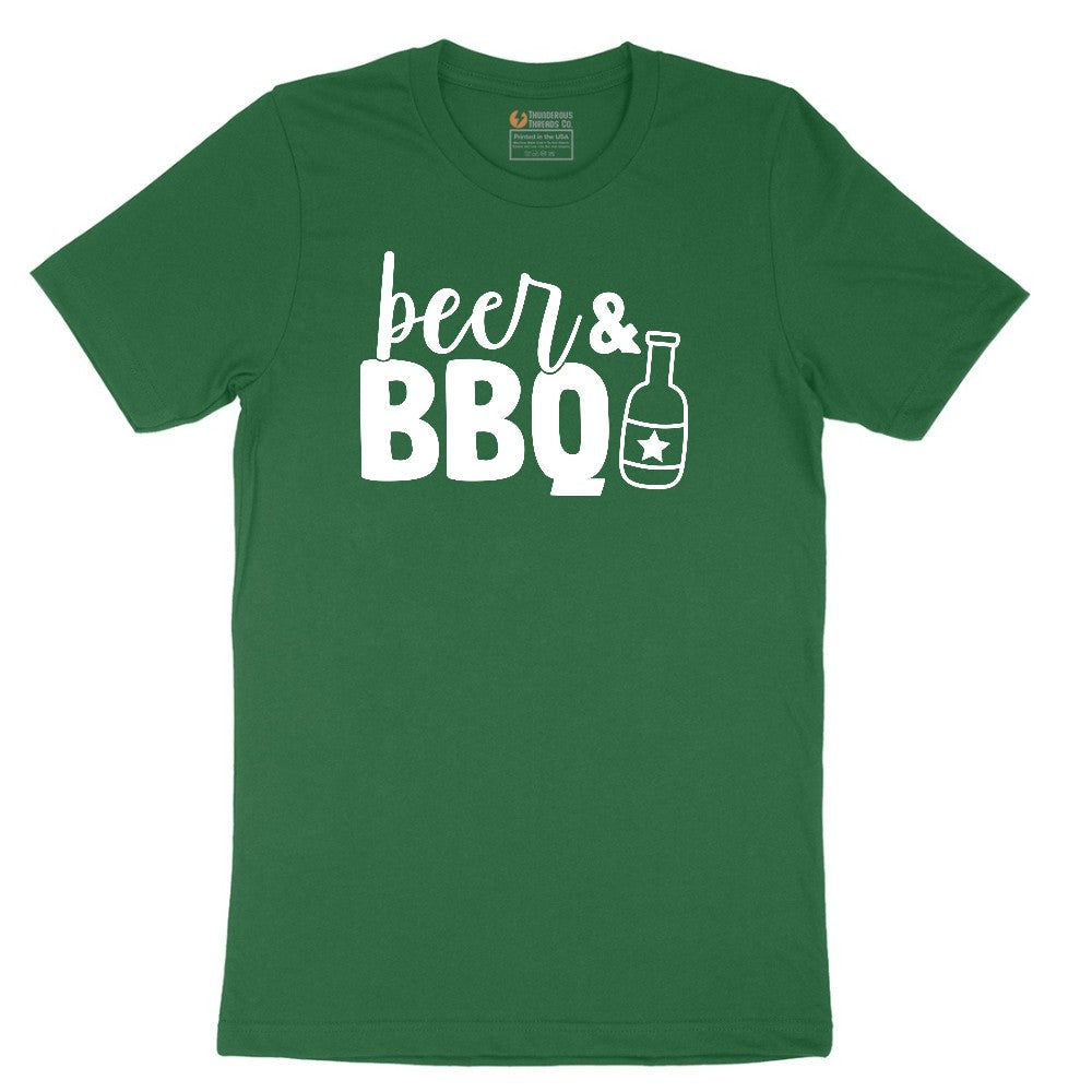Beer and BBQ Short Sleeve Tee - Athletic Kelly