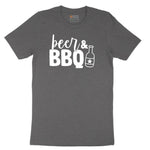 Beer and BBQ Short Sleeve Tee - Dark Heather Grey