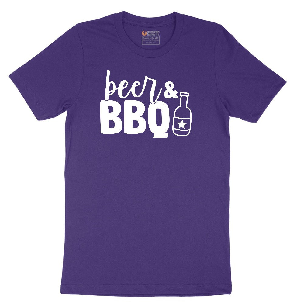 Beer and BBQ Short Sleeve Tee - Team Purple