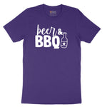 Beer and BBQ Short Sleeve Tee - Team Purple