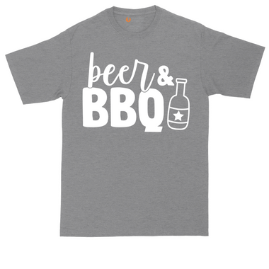 Beer and BBQ tall t-shirt for men in Heather Navy