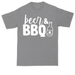 Beer and BBQ tall t-shirt for men in Athletic Heather