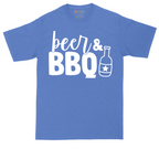 Beer and BBQ tall t-shirt for men in Heather Royal