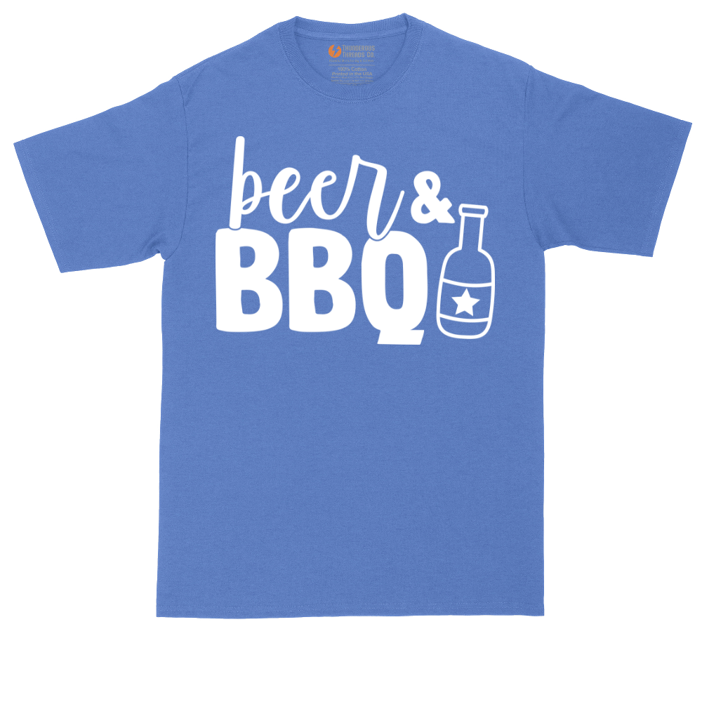 Beer and BBQ tall t-shirt for men in Heather Royal