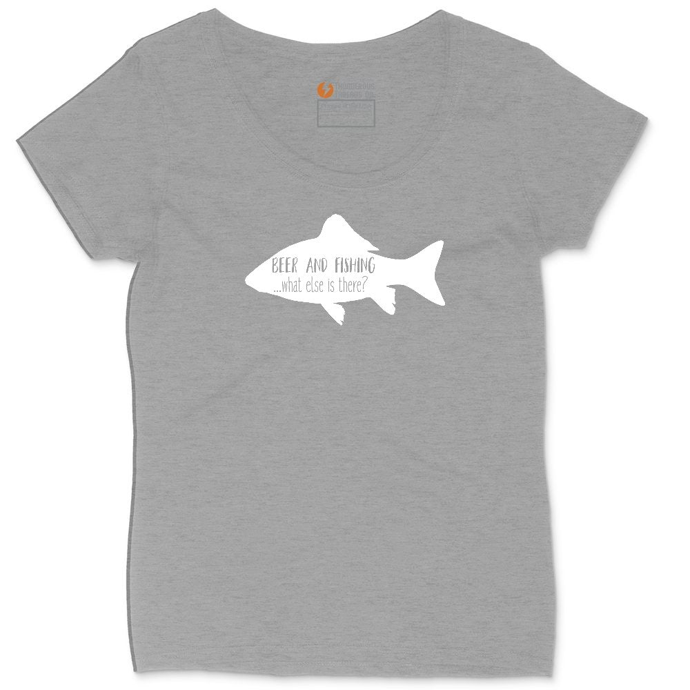 Beer and Fishing What Else is There Ladies Curvy Tee - Granite Heather