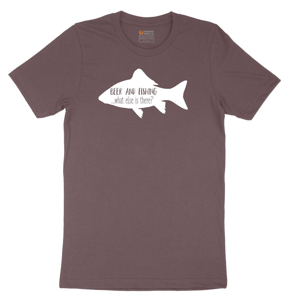 Beer and Fishing What Else is There Ladies Short Sleeve Tee - Sangria Blackout