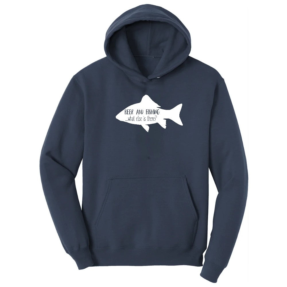 Beer and Fishing What Else is There Hoodie - Navy