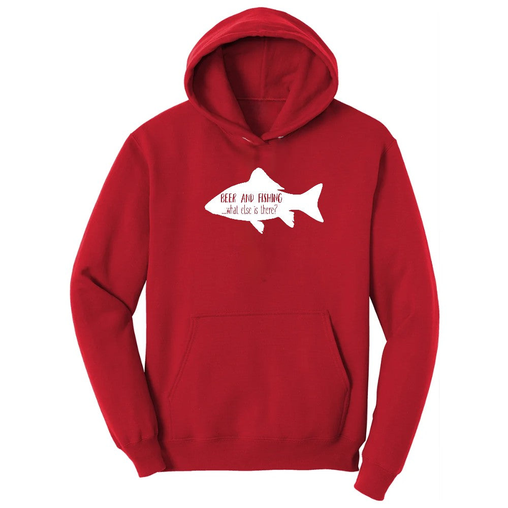 Beer and Fishing What Else is There Hoodie - Red
