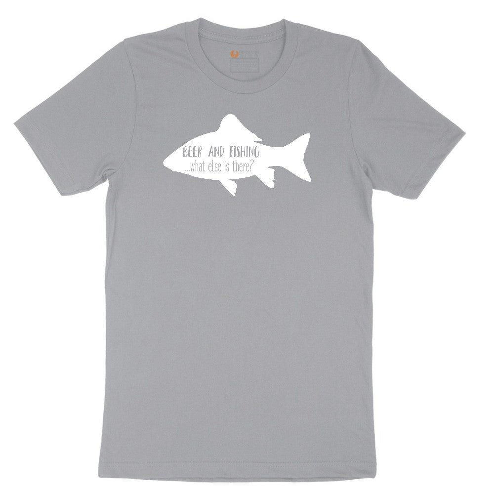 Beer and Fishing What Else is There Short Sleeve Tee - Athletic Heather Grey