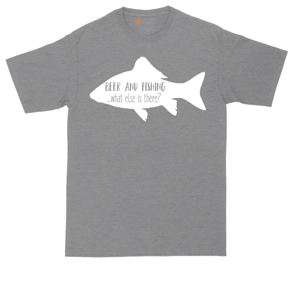 Beer and Fishing What Else is There tall t-shirt for men in Athletic Heather